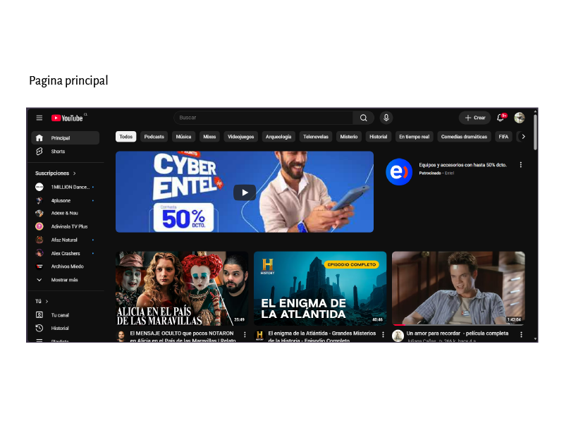 YouTube análisis de columnas en DevTools