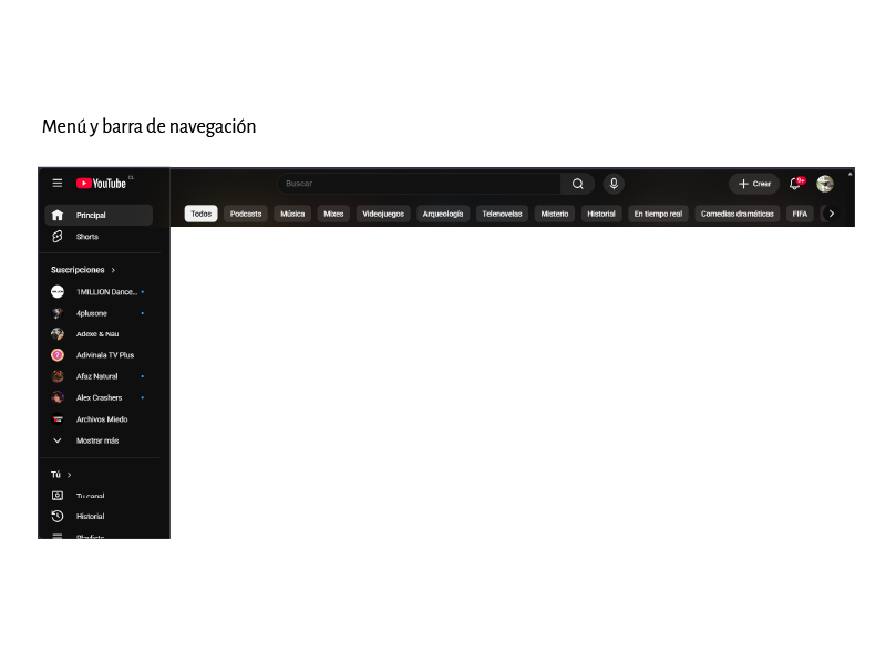 YouTube comportamiento durante el scroll