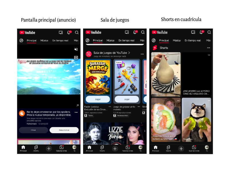 YouTube vista móvil